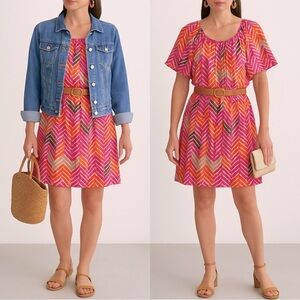 Trina Turk Silk Multi Color Print Dress 8